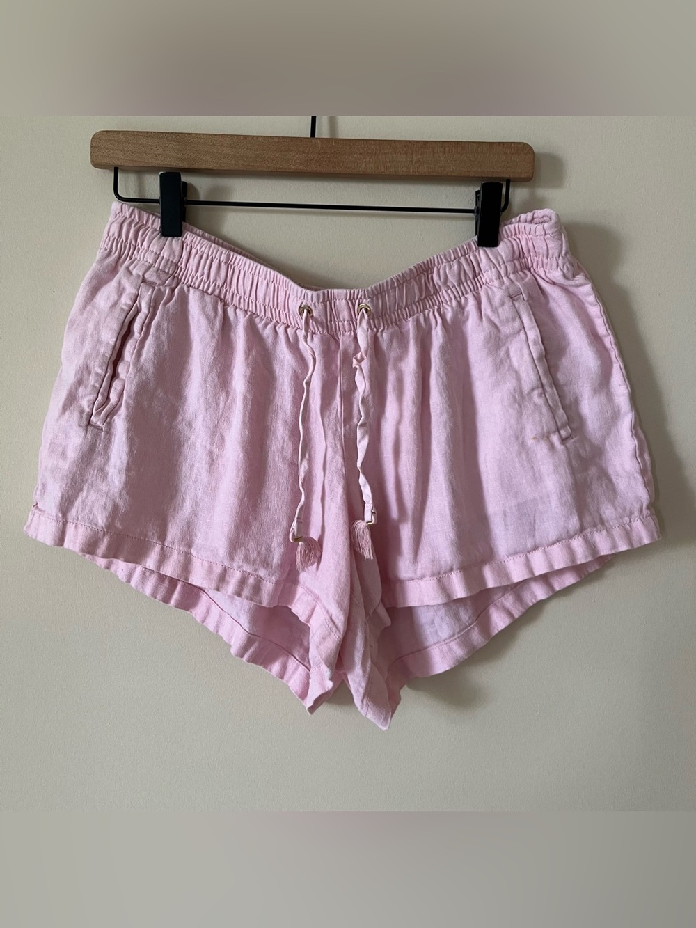 Lilly Pulitzer Baybreeze Short Paradise Pink Size Large 100% Linen